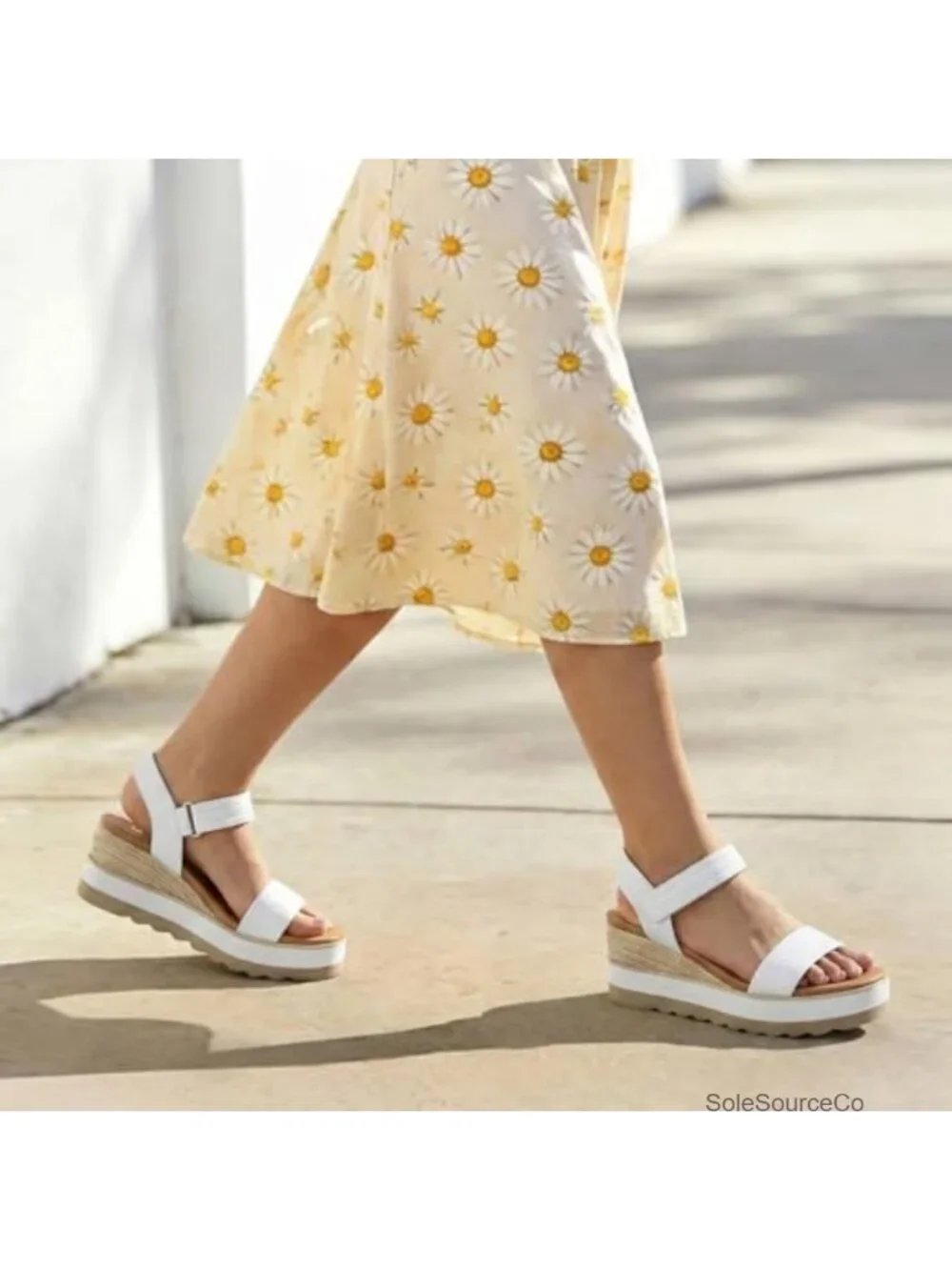 Women's Espadrille Wedge Sandals with Adjustable Strap, Cushioned Footbed, PU